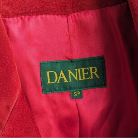 Vintage Danier Leather Blazer Jacket - Red & Black - Picture 6 of 11